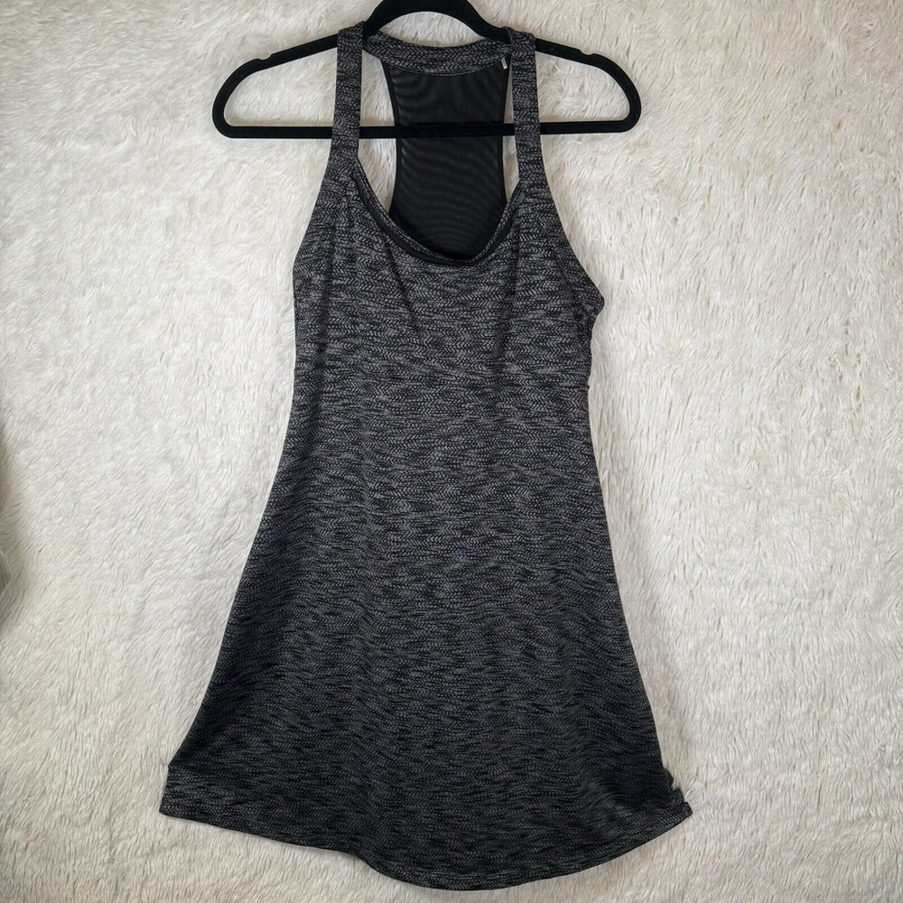 MPG Gray Athletic Dress Womens Size M Stretch Mesh Racerback Built in Bra